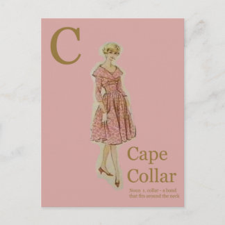 Cartão Postal C é para Cape collar Alfabeto da Moda