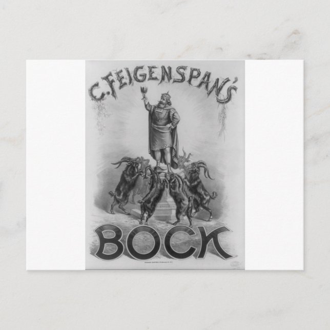 Cartão Postal C. Feigenspan's Bock Beer 1887 (Frente)