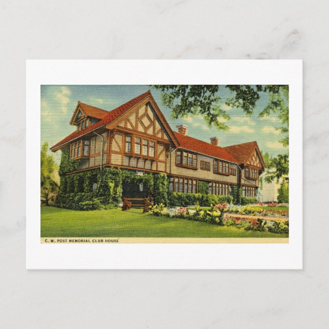 Cartão Postal C.W. Posto Clubhouse BattCreek, Michigan (Frente)