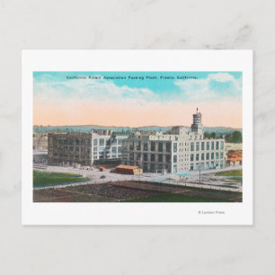 Cartão Postal CA Raisin Association Packing Plant