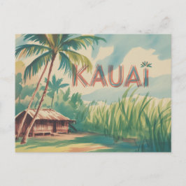 Cartão Postal Cabana de aldeia de vegetação de Kauai