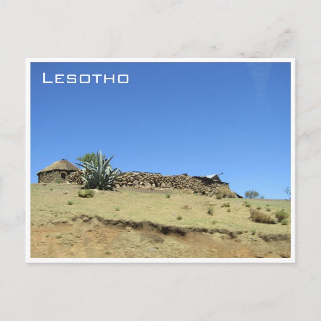 Cartão Postal cabana de lesotho (Frente)