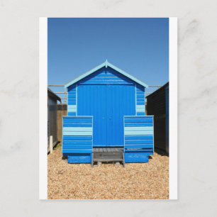 Cartão Postal cabana de praia azul