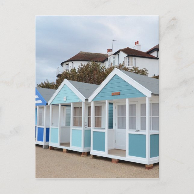Cartão Postal Cabanas da praia em Southwold (Frente)