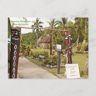 Cartão Postal Cabanas tradicionais, ilha de Lifou, Nova