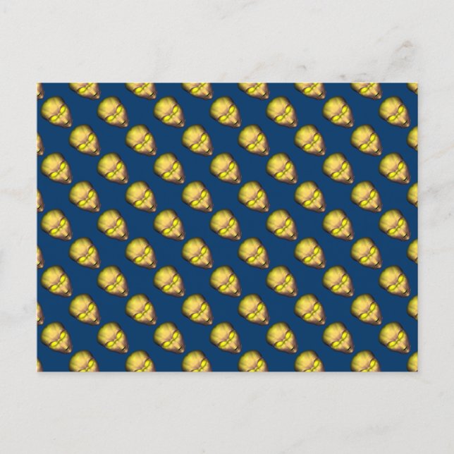 Cartão Postal Cabeça de Alienígena amarela (Frente)