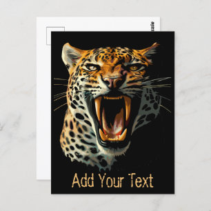 Cartão Postal Cabeça de ataque com picos-leopardo