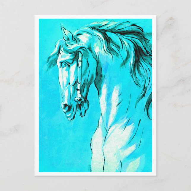 Cartão Postal Cabeça de Cavalo (Azul) (Frente)