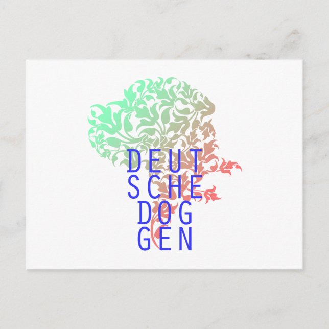 Cartão Postal Cabeça de folha de Dogue Alemão (Frente)