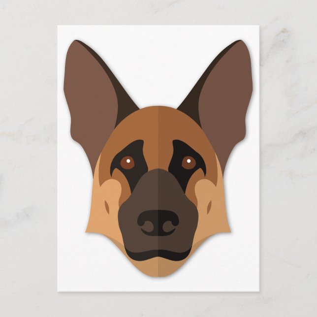 Cartão Postal Cabeça de German shepherd de Cartoons (Frente)