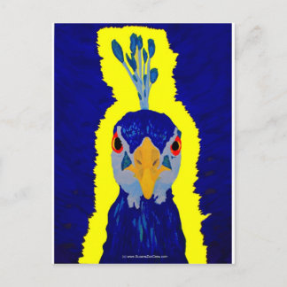Cartão Postal Cabeça de Peacock abstrato