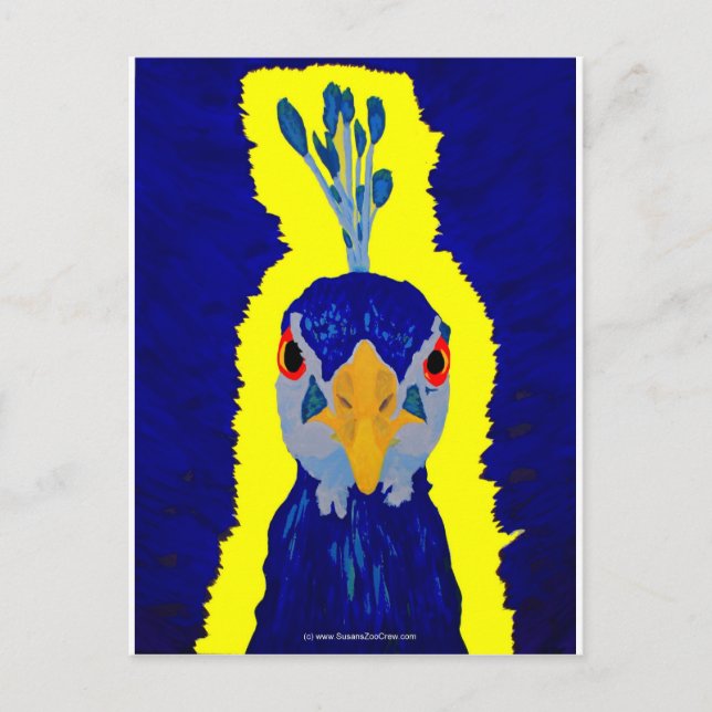 Cartão Postal Cabeça de Peacock abstrato (Frente)