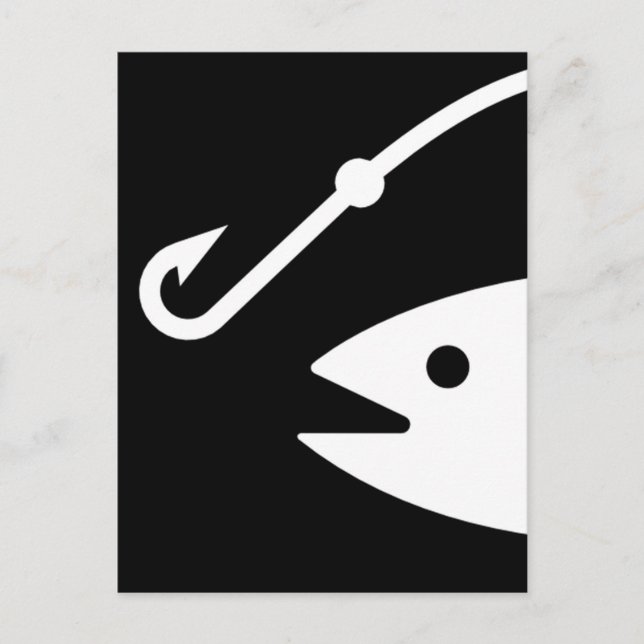 Cartão Postal Cabeça de Peixe e Gancho - Preto e Branco (Frente)