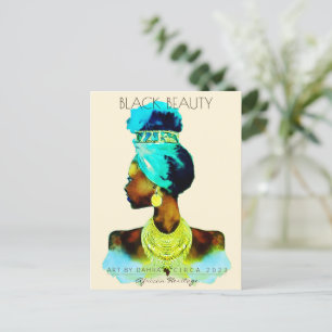 CARTÃO POSTAL CABEÇA DE RAINHA AFRICANA VARIA CABELO NATURAL