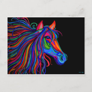 Cartão Postal cabeça do cavalo arco-íris