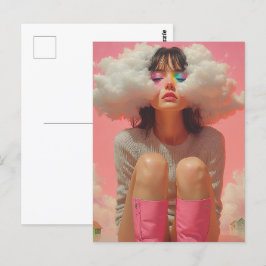 Cartão Postal Cabeça no Surreal das Nuvens