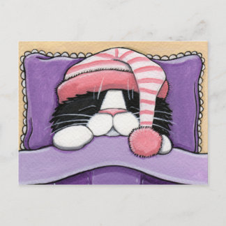 Cartão Postal Cabeça Sonolenta - Cartão-postal Gato