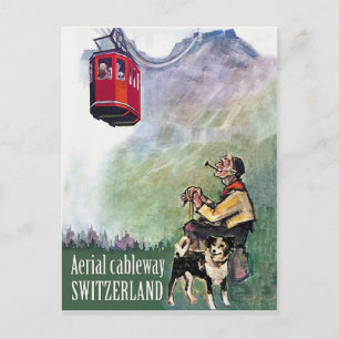 Cartão Postal Cabeçalho aéreo, Suiça, viagens vintage
