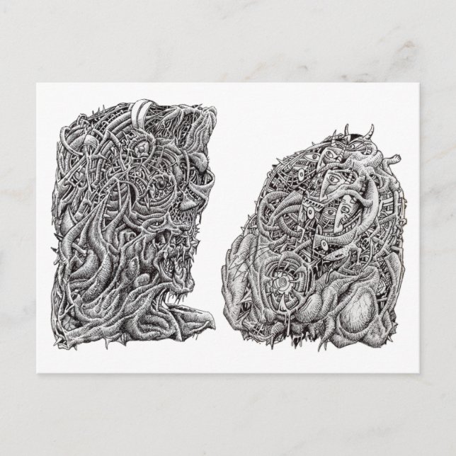 Cartão Postal Cabeças estranhas (Frente)