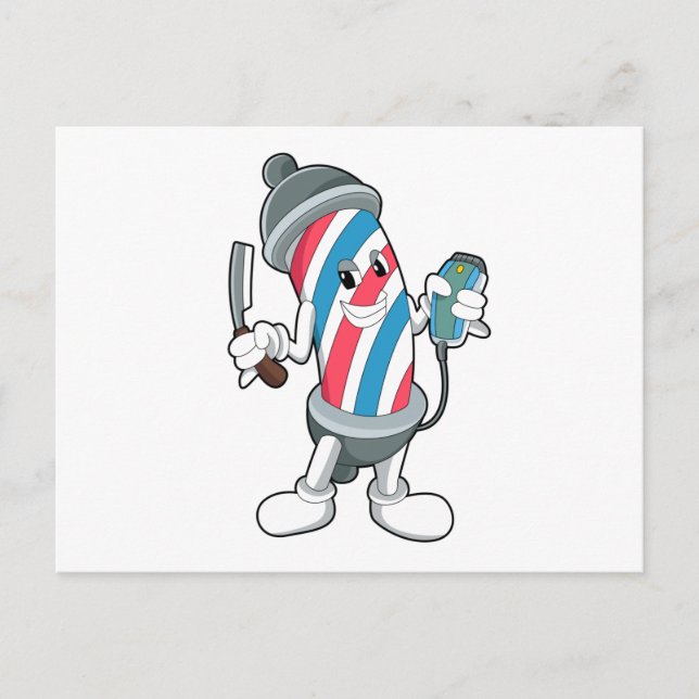 Cartão Postal Cabeleireira com navalha (Frente)