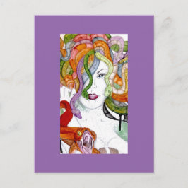 Cartão Postal Cabelo de cobra Medusa Pintura de mitologia grega