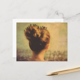 Cartão Postal Cabelo Surreal Com Pessoas Pequenas