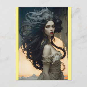 Cartão Postal cabelos longos