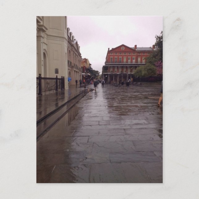 Cartão Postal Cabildo Em Chuva, Nova Orleans (Frente)