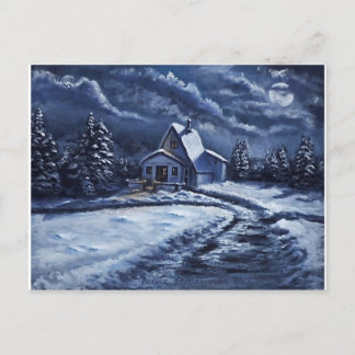 Cartão Postal Cabina de inverno à noite