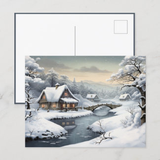Cartão Postal Cabina na neve