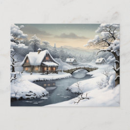 Cartão Postal Cabina na neve