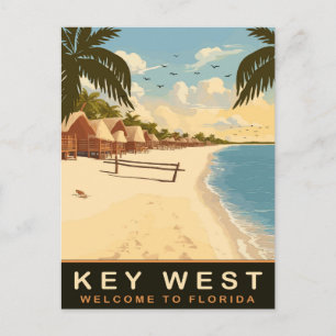 Cartão Postal Cabinas de praia em Key West, Flórida, Viagens vin