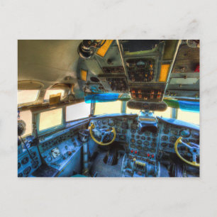Cartão Postal Cabine de comando Ilyushin IL-18