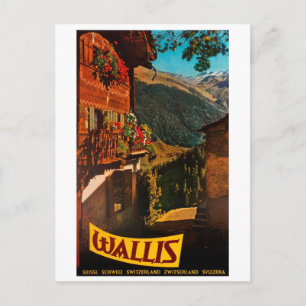 Cartão Postal Cabine de registro em Wallis, Suiça
