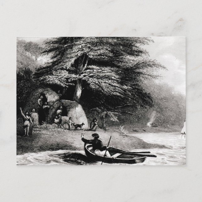 Cartão Postal Cabines Fueguianas em Hope Harbourin the Magdalen (Frente)