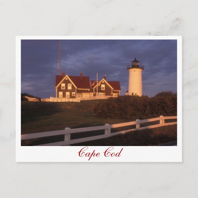 Cartão Postal Cabo Cod Nobska Lighthouse Woods Hole (Frente)