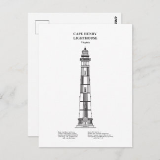 Cartão Postal Cabo Henry Lighthouse - Virgínia - BD