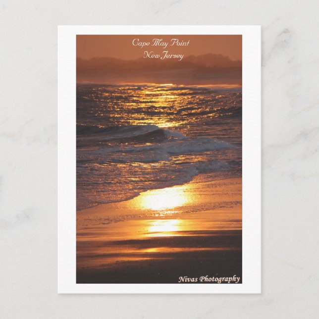 Cartão Postal Cabo May Point New Jersey Sunset (Frente)