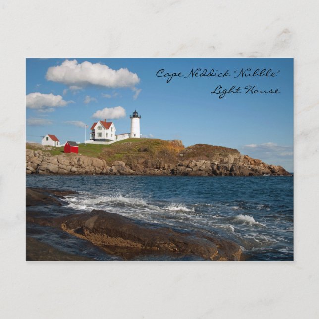 Cartão Postal Cabo Neddick "Nubble" Casa de Luz (Frente)