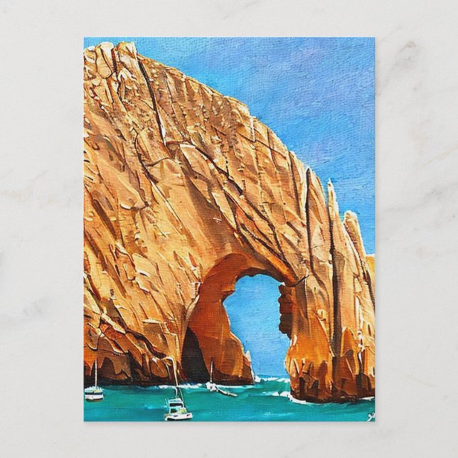 Cartão Postal Cabo San Lucas México - Pintura Retroativa (Frente)