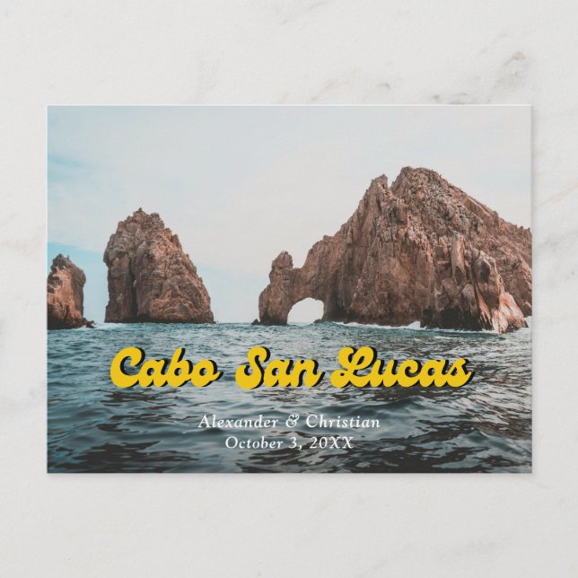 Cartão Postal Cabo Save the Date Postcard Mexico Wedding (Frente)