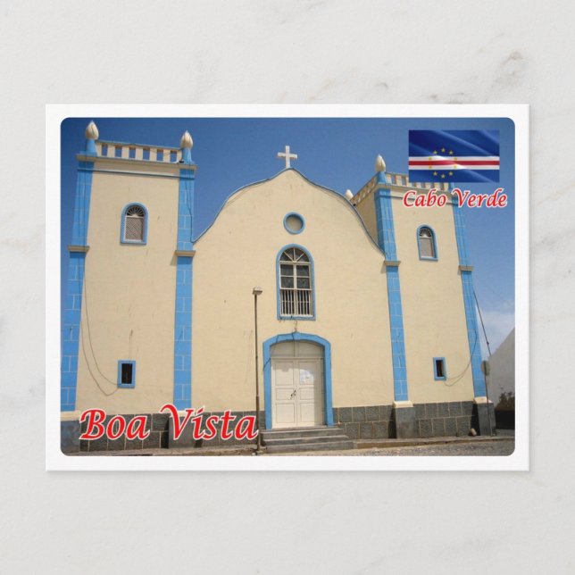 Cartão Postal Cabo Verde - Boa Vista - Igreja Isabel Papais noei (Frente)