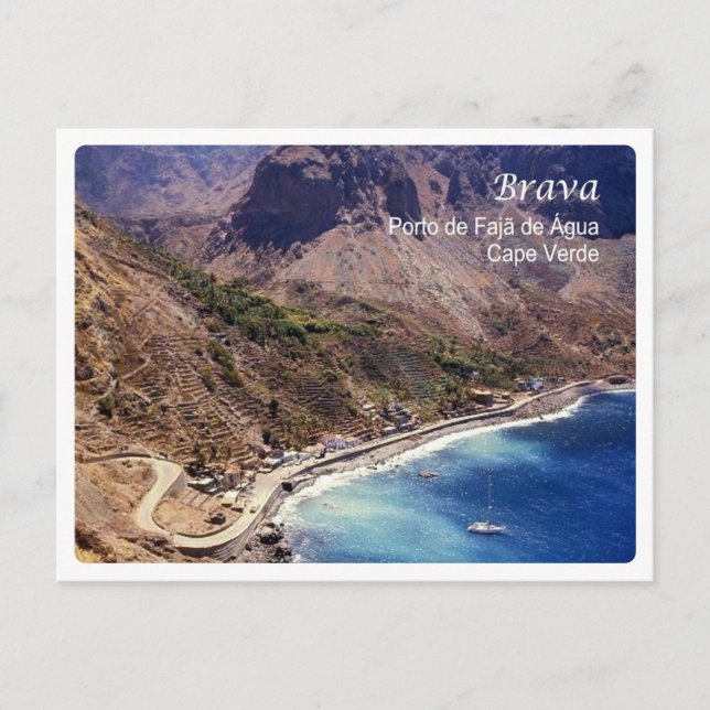 Cartão Postal Cabo Verde - Brava - Faja de Agua Port - (Frente)