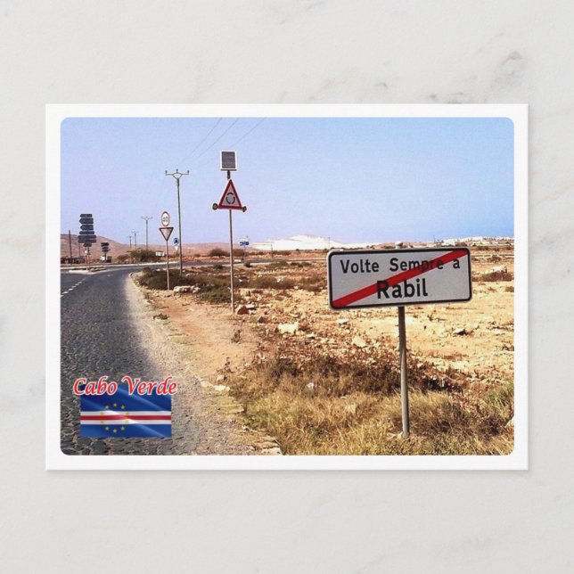 Cartão Postal Cabo Verde - Rabil - Placa Toponímica - (Frente)