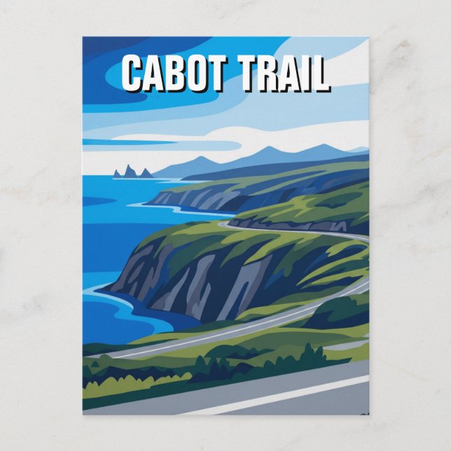 Cartão Postal Cabot Trail Nova Scotia Canada Viagem (Frente)