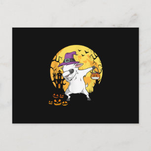 Cartão Postal Cabra Dabbing Bruxa Pumpkin Cachorro Engraçado Ha