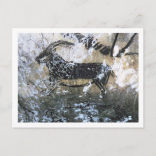 Cartão Postal Cabra ou Chamois, pintura de rocha na Sala Negra,