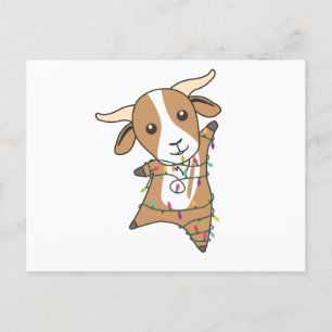 Cartão Postal Cabras de Natal Animais de Inverno