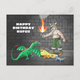 Cartão Postal Caça ao Tesouro Viking Feliz Aniversário