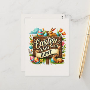 Cartão Postal Caça aos ovos da Páscoa